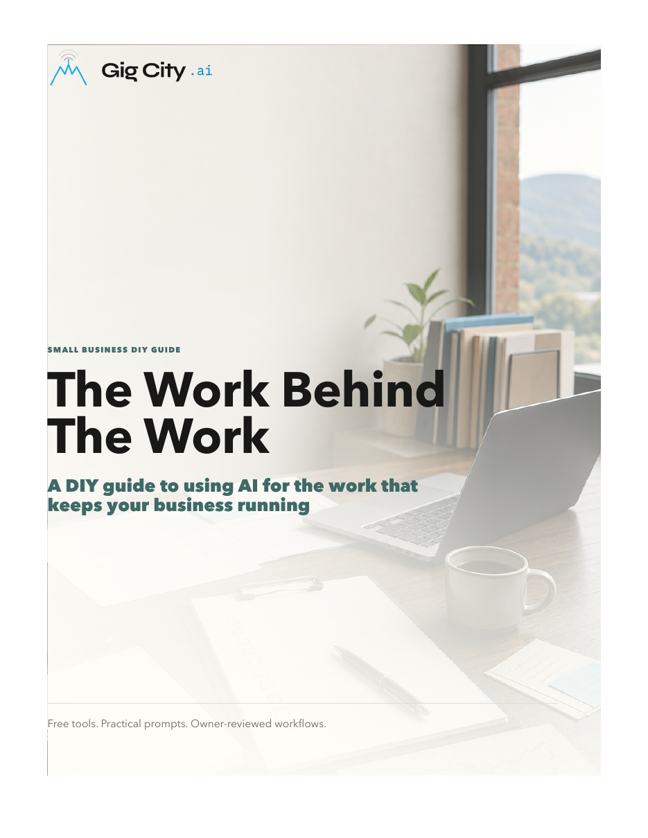 Cover of The Work Behind The Work guide from Gig City AI